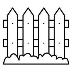Illustration of Fence Yard design Line Icon