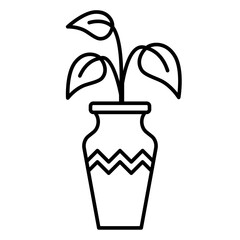 Illustration of Pot Plant design Line Icon
