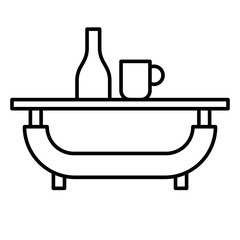 Illustration of Living Room Table design Line Icon