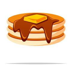 Pancake with butter vector isolated illustration