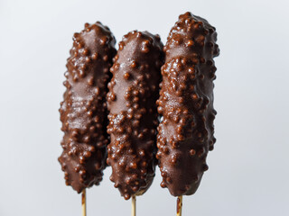 Chocolate ice creams isolated on white background