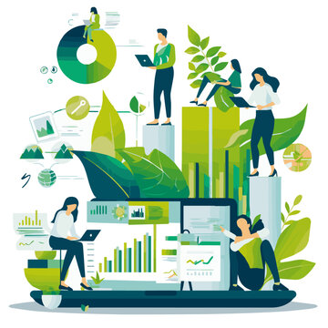 business people working on laptop in office, green business, green finance, gender equality, sustainability, esg