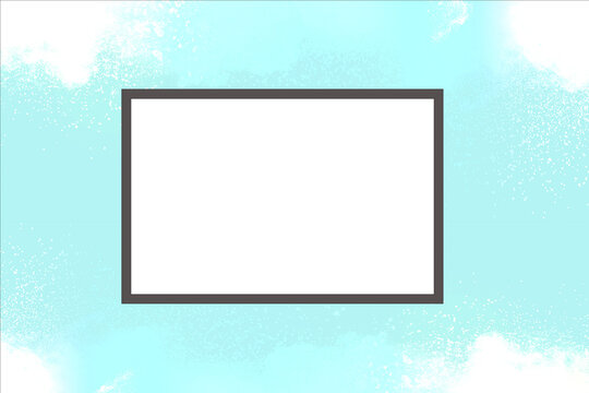 Frames for photos and blank white posters on a colorful background.