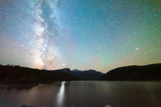 Milky Way Over Mountain Lake