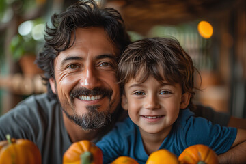 Fototapeta premium Smiles Unite. Happy Family Portrait of Father and Children