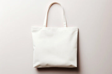 White tote bag without words isolated on background. Mock up. Generative ai.