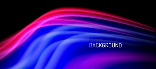 Rainbow color wave lines on black. Techno or business abstract background for posters, covers, banners, brochures, websites