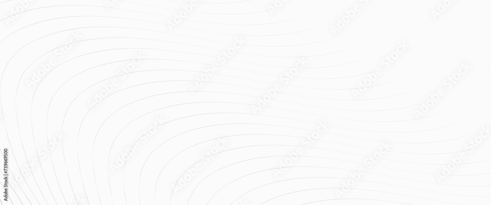 Wall mural vector white minimal seamless wavy lines pattern abstract background.