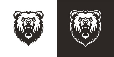 Vector illustration of bear head tattoo