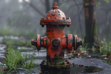 Fototapeta premium Fire Hydrant, water when it burns, hyydrant, infrastructure, fire fighter