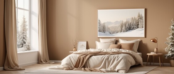 Winter bedroom interior design