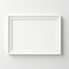 Fototapeta premium Rectangle Blank Photo, Art Frame Mockup, White Frame, White Background, Simple and Minimalist