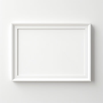Rectangle Blank Photo, Art Frame Mockup, White Frame, White Background, Simple and Minimalist