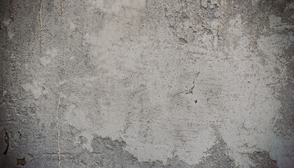 Wall fragment with scratches and cracks; gray stucco surface; vintage effect