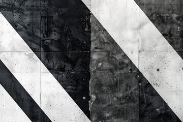 Abstract grunge black and white diagonal striped background with texture, suitable for graphic design or modern banner with space for text