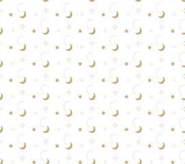 Twinkle gold baby seamless pattern with  star