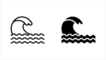 Wave icon set. sign for mobile concept and web design. vector illustration on white background
