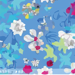 Oil painting and various flowers, tigers, roses, peonies, beautiful wedding illustrations