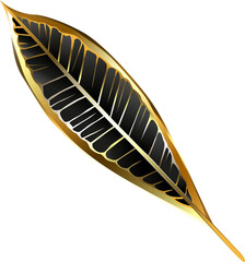 Gold plumeria leaf