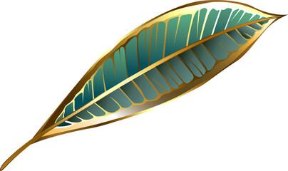 Gold plumeria leaf