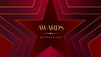 Red maroon golden royal awards graphics background. Golden sidelines. Modern template grand luxury premium corporate abstract design template trophy banner certificate.