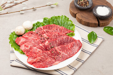  Beef: Meat attached to the top of a cow's ribs.