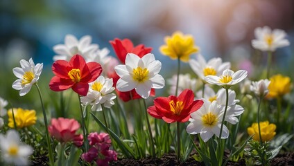 Obraz premium spring flowers in the garden