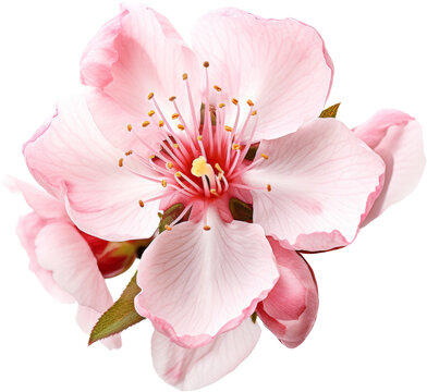pink cherry bloosom flower,sakura flower isolated on white or transparent background,transparency 