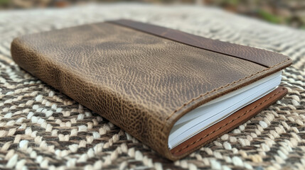 Reinforced Travel Notebook on Pristine Tweed