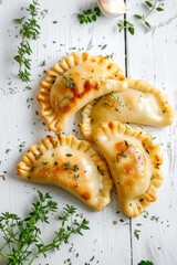 Polish fried dumplings pierogi pierogies