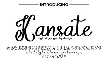 Kansate Font Stylish brush painted an uppercase vector letters, alphabet, typeface