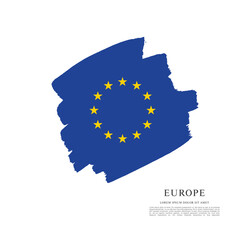 Flag of Europe, vector illustration 