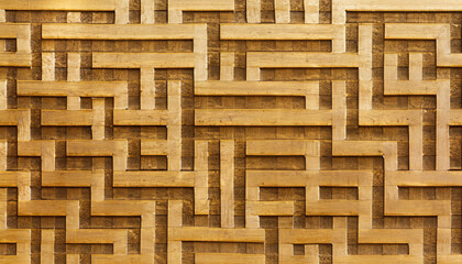 wooden golden texture square block horizontal cross lines wall background