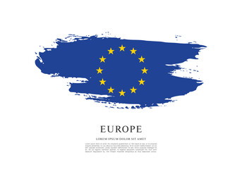 Fototapeta premium Flag of Europe, vector illustration 
