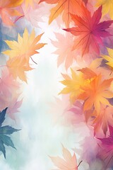 Autumn maple leaves background with copyspace.