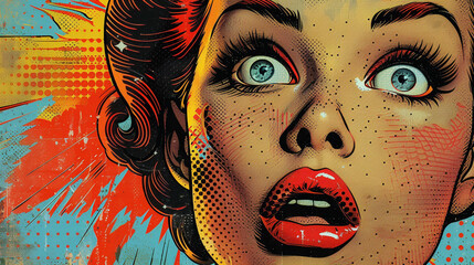 Vintage comic strips reimagined with Pop Art typography and dazzling bright patterns