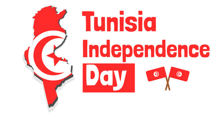 Tunisia Independence Day celebration with Flat design style vector
