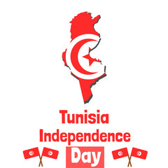 Tunisia Independence Day celebration with Flat design style vector
