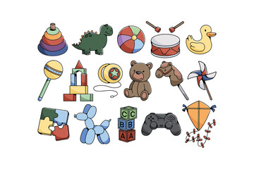 Set Of Children Toys Illustration