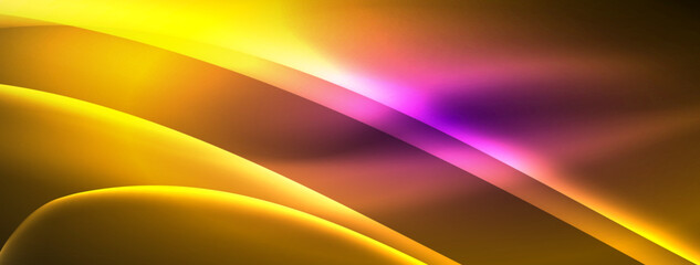 Neon light glowing waves and lines background set for wallpaper, business card, cover, poster, banner, brochure, header, website