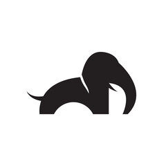 silhouette of a elephant logo icon.