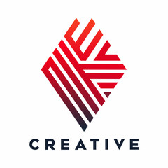 Creative Logo Concept with Abstract Branded Lines