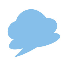 Doodle clouds chat bubble frame transparent on transparent background that can be use for background, ppt, social media, sticker, scrapbook and e.t.c with blue color 
