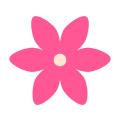 Flower illustration doodle inspired by jasmine flower that can be used for sticker, book, scrapbook, icon, decorative, e.t.c with pink color