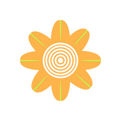 Doodle abstract flower and dart game board very simple and easy flower illustration that can be used for sticker, book, scrapbook, icon, decorative, e.t.c with orange and white colors