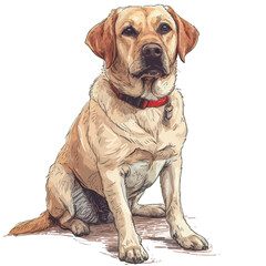 Labrador Retriever puppy. Vector illustration of a dog.