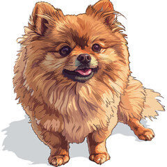 Pomeranian dog. Vector illustration of a Pomeranian dog.