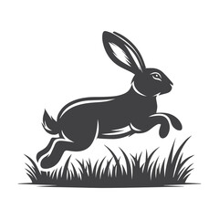 Fototapeta premium Rabbit Vector. Isolated rabbit shadow on a white background