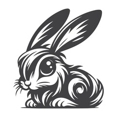 Rabbit Vector. Isolated rabbit shadow on a white background