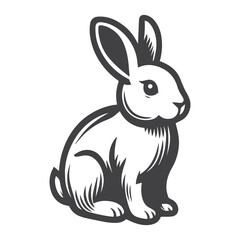 Rabbit Vector. Isolated rabbit shadow on a white background